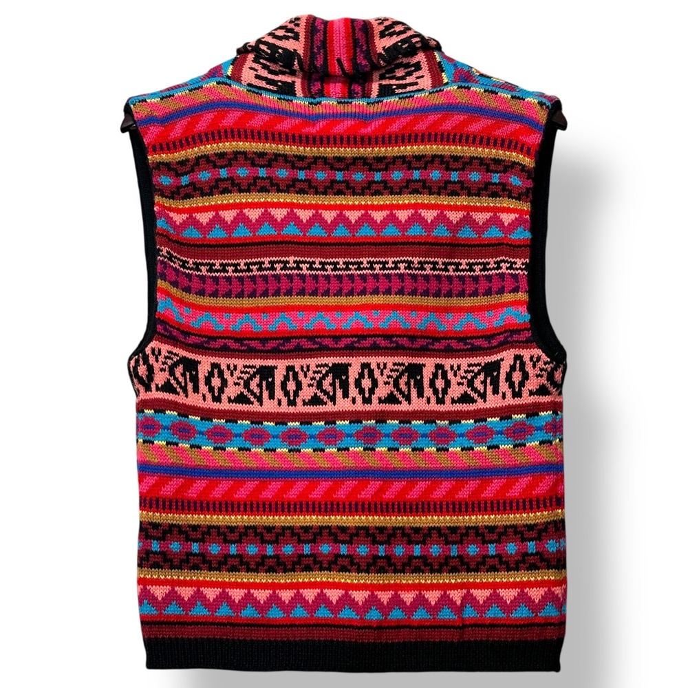 Kenny Rogers Miller's Womens L (Modern M) Southwestern Aztec Knit Button Vest - Picture 2 of 6